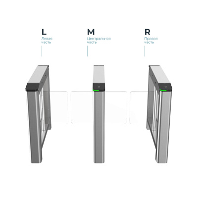 картинка Hikvision DS-K3B220LX-L/Pg-Dp65 Тумбовый распашной турникет, левая тумба от компании Intant